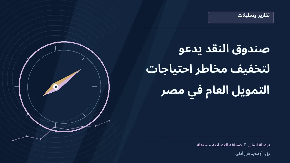 رسم معلوماتي تحريري توضيحي لموضوع صندوق النقد يدعو لتخفيف مخاطر احتياجات التمويل العام في مصر