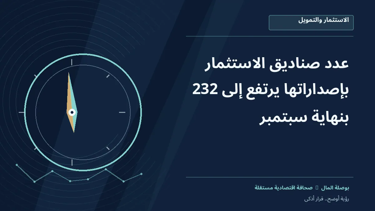 رسم معلوماتي تحريري توضيحي لموضوع عدد صناديق الاستثمار بإصداراتها يرتفع إلى 232 بنهاية سبتمبر